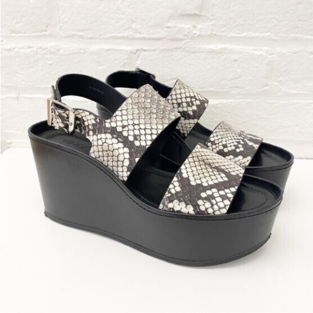 Vince Snakeskin Platform Wedges - Size 5.5